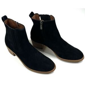 Paul Green Sante Women's Black Suede Chelsea Boots Size 7.5 US 5 UK Zip New